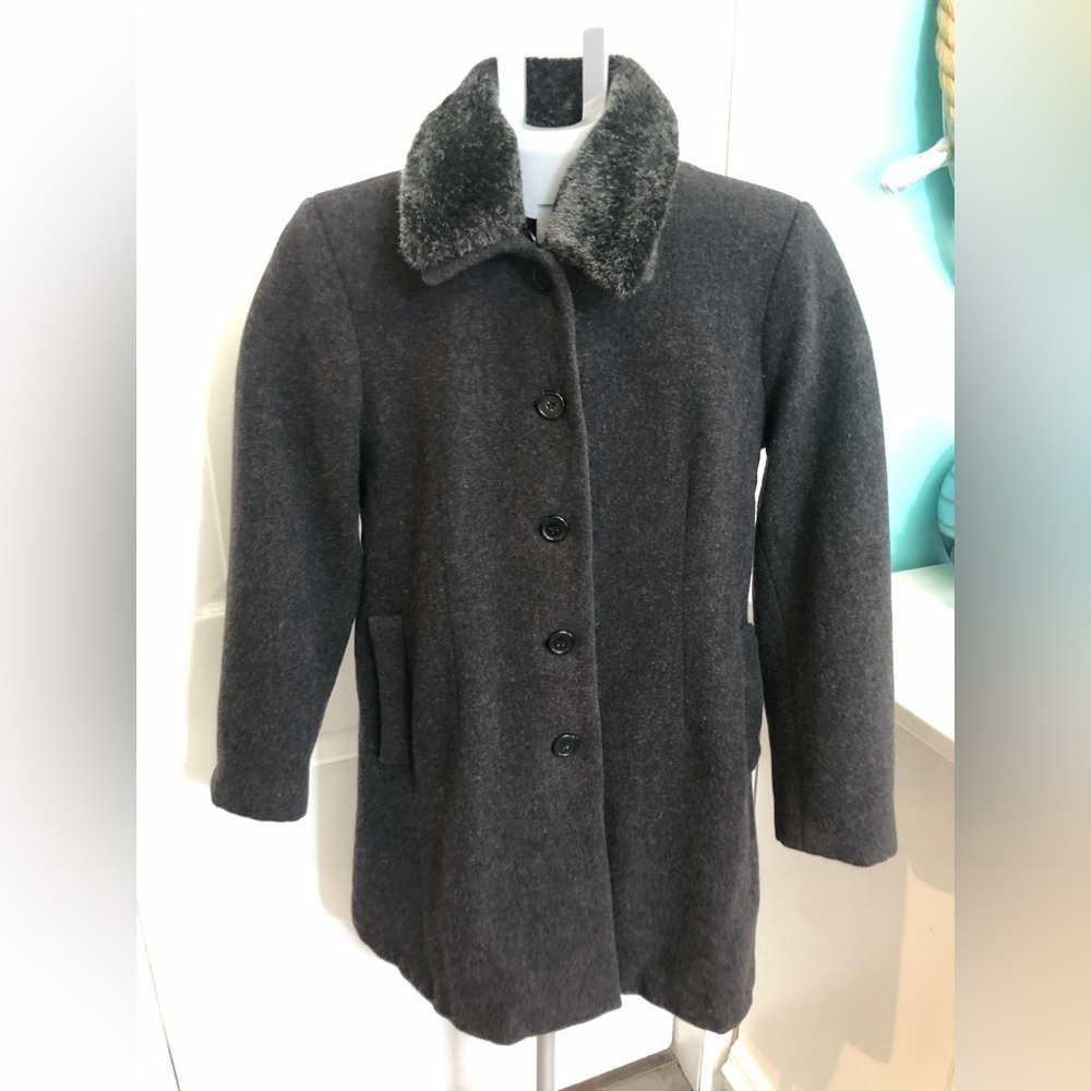 🧣 FAIRWEATHER petites WOOL PEACOAT 8P